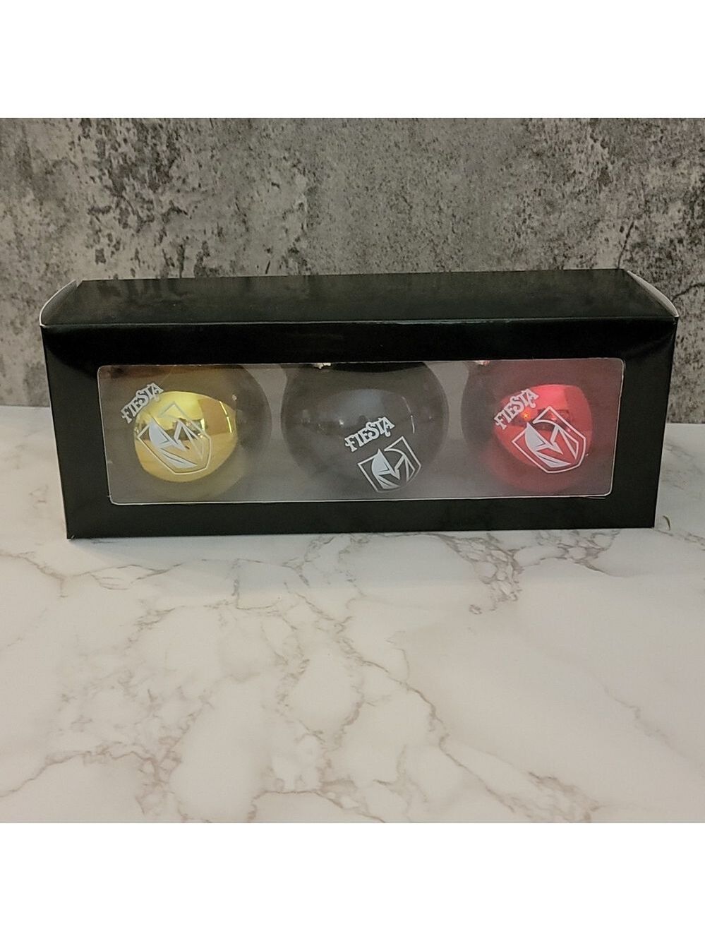 Brand new Las Vegas golden Knights glass ball Christmas tree ornaments - Picture 2 of 3